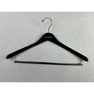 Neiman Marcus Black Wood Suit Hanger Trouser Bar Jacket Pants Closet Organizer